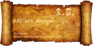 Kégli Dorina névjegykártya